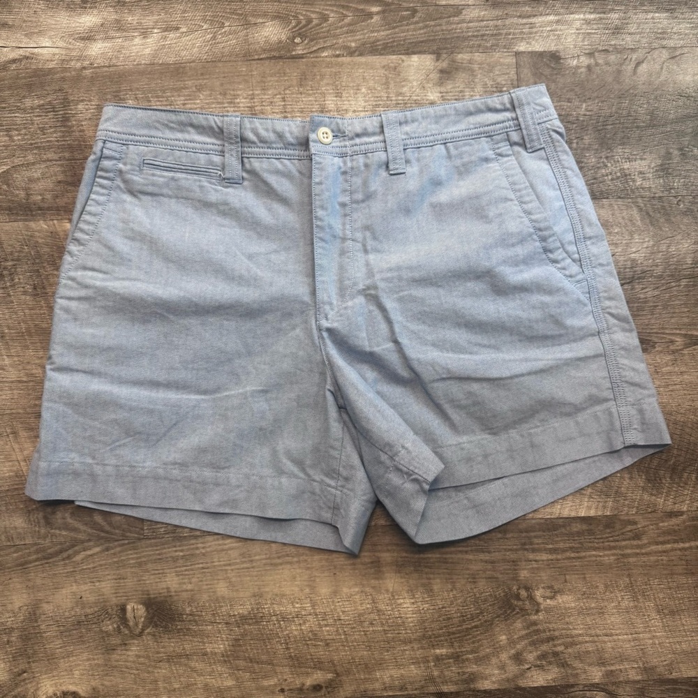 Polo Ralph Lauren Light Blue Micro Check Cotton Shorts Womens Sz. 10